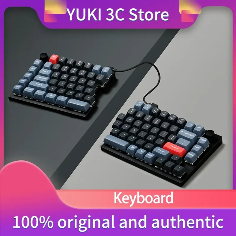 Split Mechanical Keyboard Q11 Aluminium Wired Mechanical Keyboard 87kye Customized Hot Swap PBT Keycaps QMA/VIA Office Game