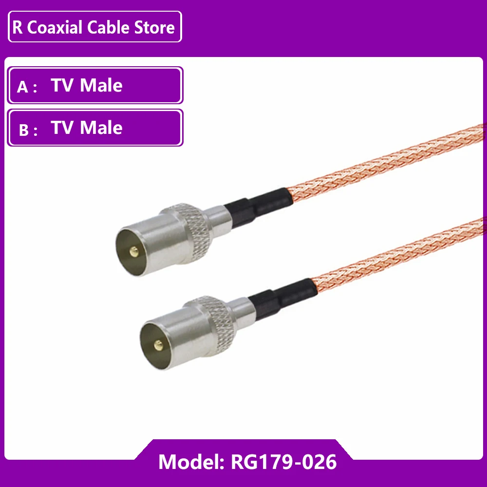 75 Ohm TV Antenna Cable TV Male Plug to TV Female Jack RG179 Cable Pigtail RF Coax Jumper TV Aerial Satellite RF Coaxial Cable