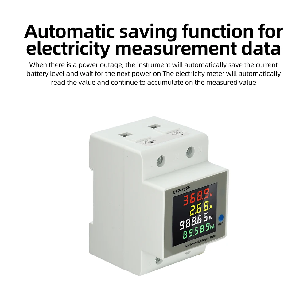 DIN-Schienen-DC-Energiezähler DC14-600V 63A 4-in-1 Multifunktions-LCD-DC-Watt-KWh-Zähler mit automatischer Datenspeicherung für Solarbatterie-Motorüberwachung – Detail 19