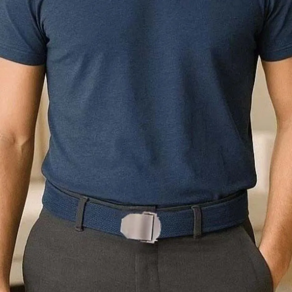 

Adjustable Men Weaving Belt Solid Color Texture Canvas Waistband Alloy Automatic Buckle Sturdy Cloth Belt Students