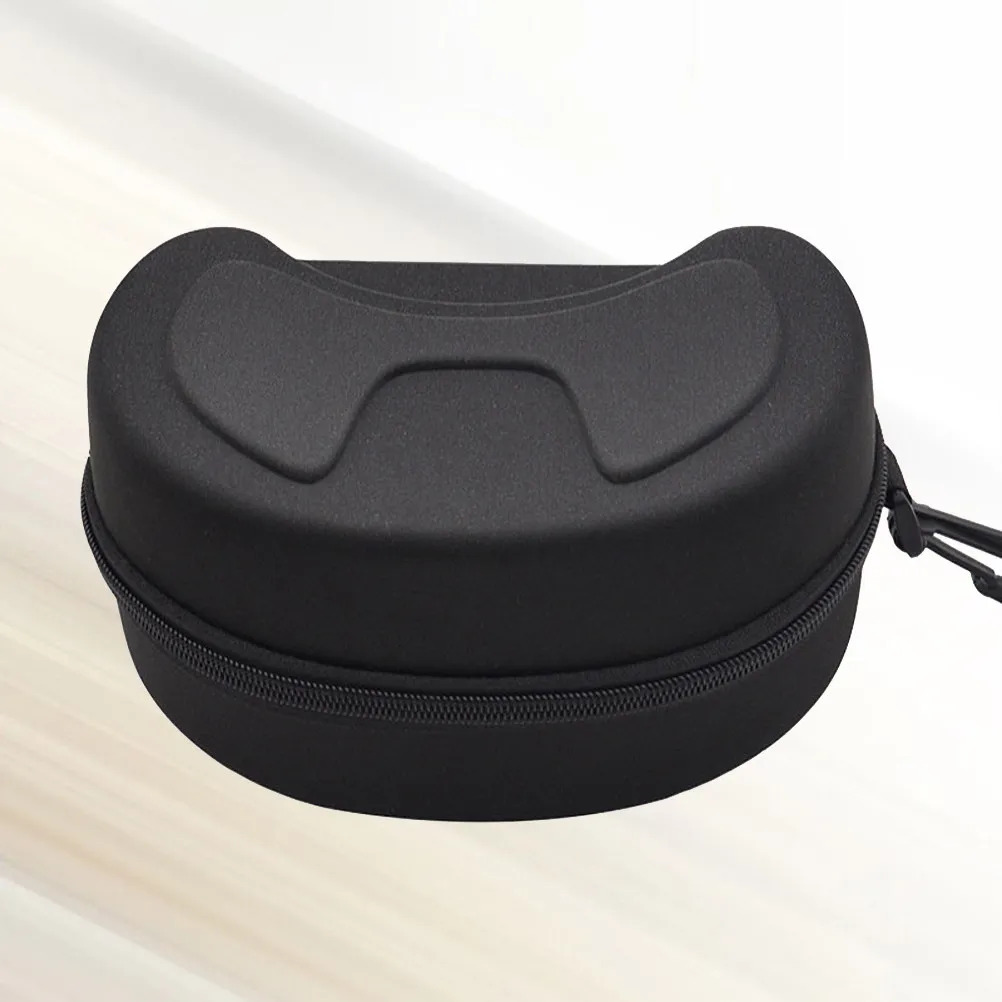 

Large Black Ski Goggles Case Hard Eva Shell Shockproof Crush Resistant Waterproof Zip Closure Portable Bike Glasses Case