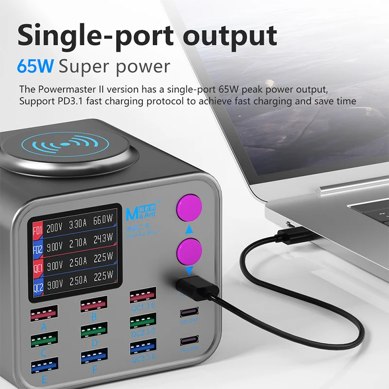 MaAnt Dianba NO.2 Pro 300W USB Type C Miltiport Adapter 8-Port PD Rapid Fast Charger Mobile Phone Current Line Detection Charing