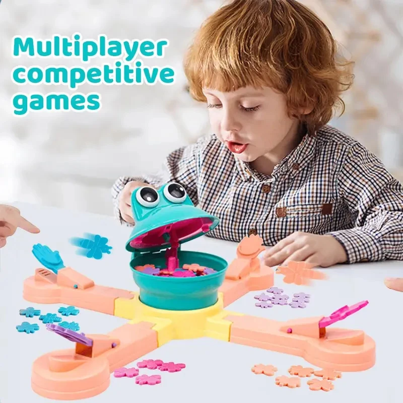 Multiplayer Educational Table Hungry Frog Turtle Eat Beans Interactive Toys Board Game Competitive Bean Ball Party Kid Gift