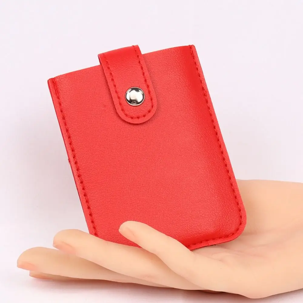 

Slim Laminated Concealed Mini Card Wallet Pull-out Type PU Leather ID Card Holder 5 Card Pockets PU Leather Purses Women