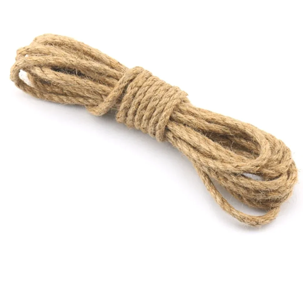 0.19 Inch 5mm Natural Jute Hemp Rope Home Decoration Retro Style DIY Craft Cord High Quality Hand Rope Natural Crafts Decoration