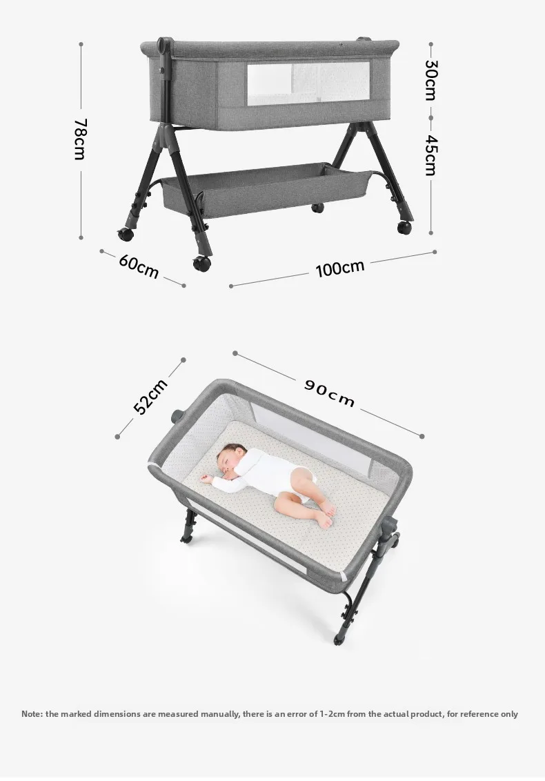 سرير أطفال متحرك سرير هزاز إطار ثلاثي يساعد على النوم لحديثي الولادة هزاز قابل للتوصيل سرير كبير مهد طفل سرير بيبي جديد #6