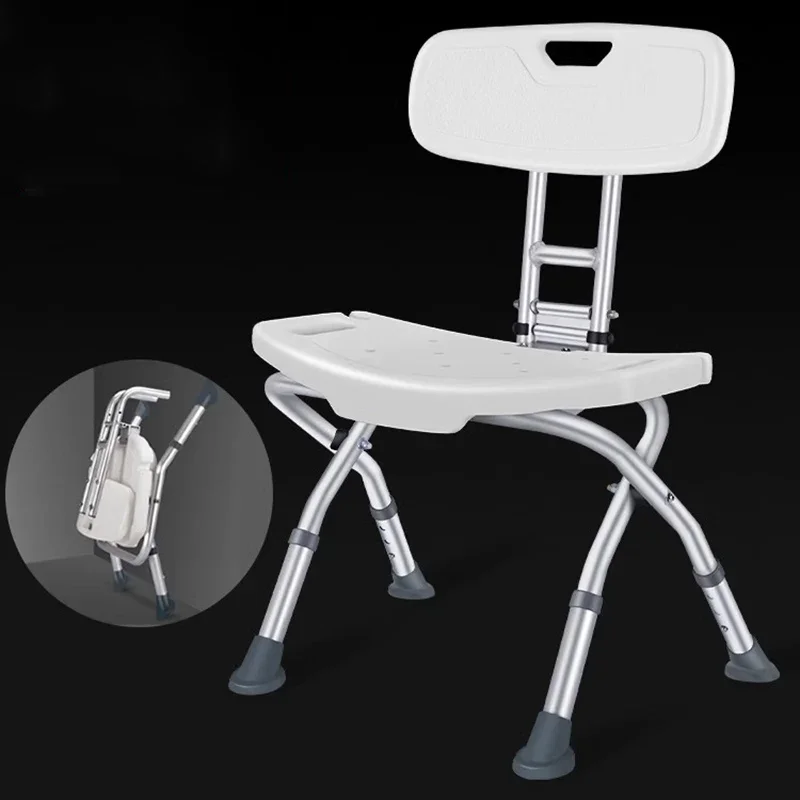 Foldable Non Slip Shower Chair for Elderly Seniors Bathroom Safety Seat Stool Portable Bathtub Bench for Bathing and Shower Aid