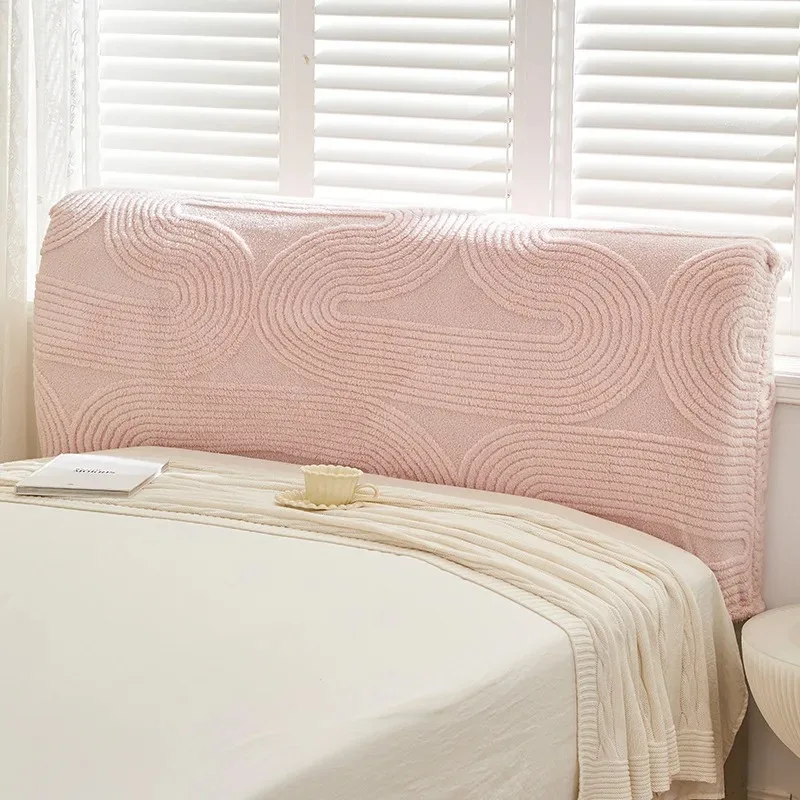 1pc 2026 Thick Diamond Grid Soft Velvet Bed Head Cover Headboard Cover All-inclusive Solid Color Bedside Bed Back Dust Protector