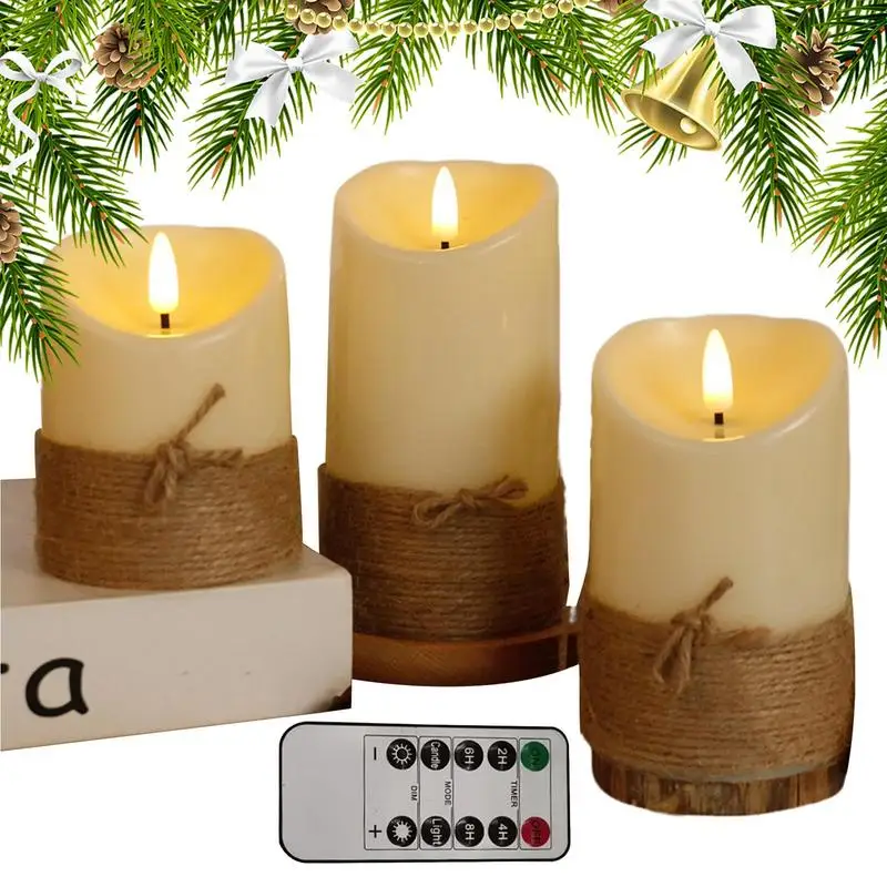 Flameless Candles With Remote 3X Remote Candles With Timer Candles Flickering Realistic Holiday Favor For Room Farmhouse Decor