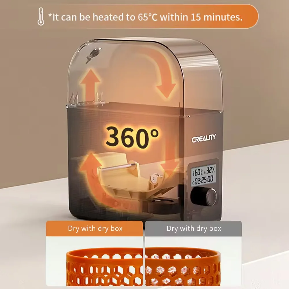 

Creality Filament Dryer Upgrade Fan Filament Dry Box 1KG PLA PETG ABS TPU Filaments Dehydrator Storage Box Filament Spool Holder