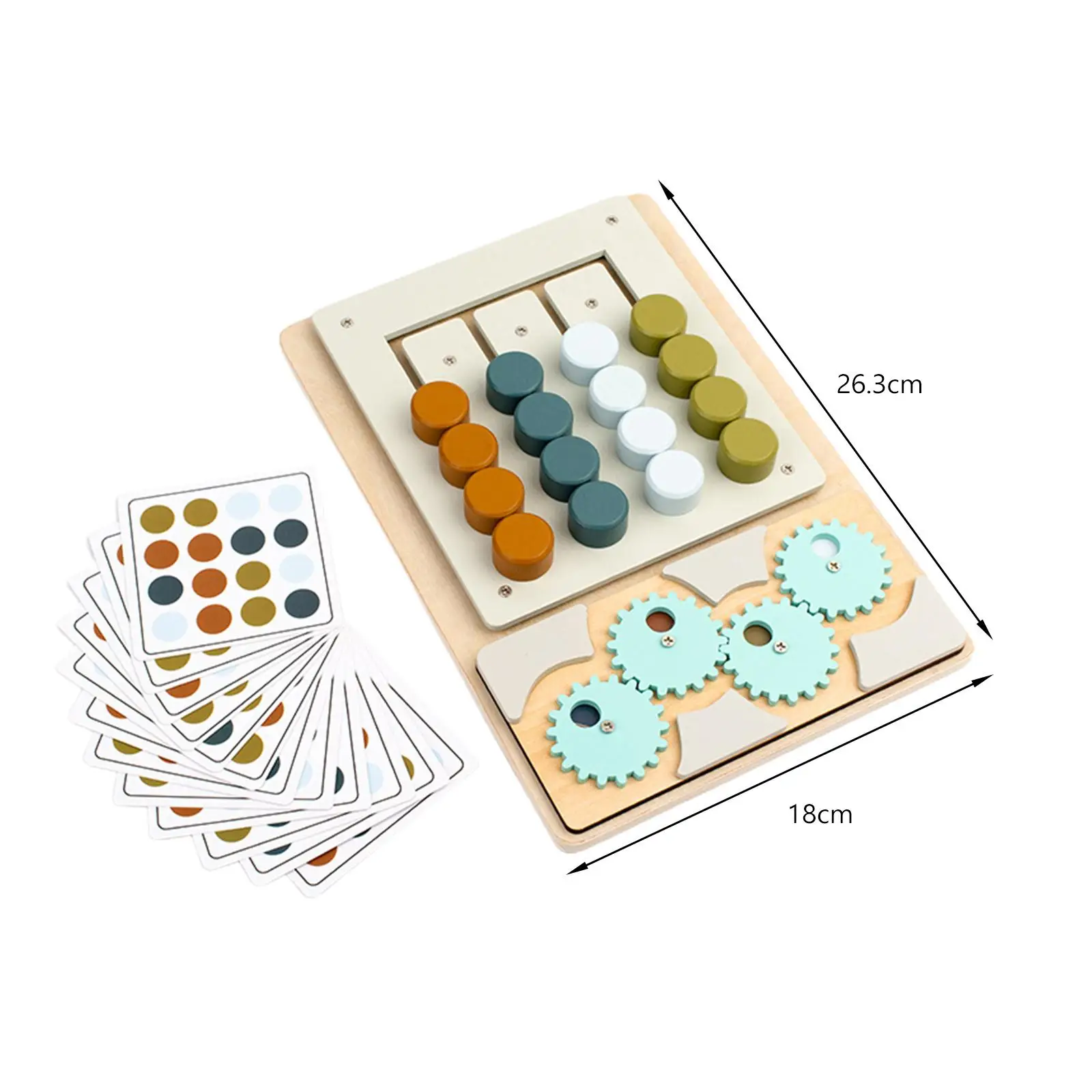 Wooden Slide Puzzle Color Sorting Game Play and Learning Activity Four Colors Slide Matching Toy