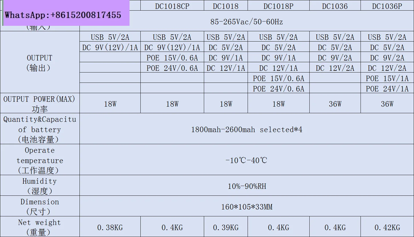 1018P UPS صغير إمدادات الطاقة غير المنقطعة تيار مستمر احتياطية إمدادات الطاقة راوتر ضوء القط المدمج في محول POE5V9V12V