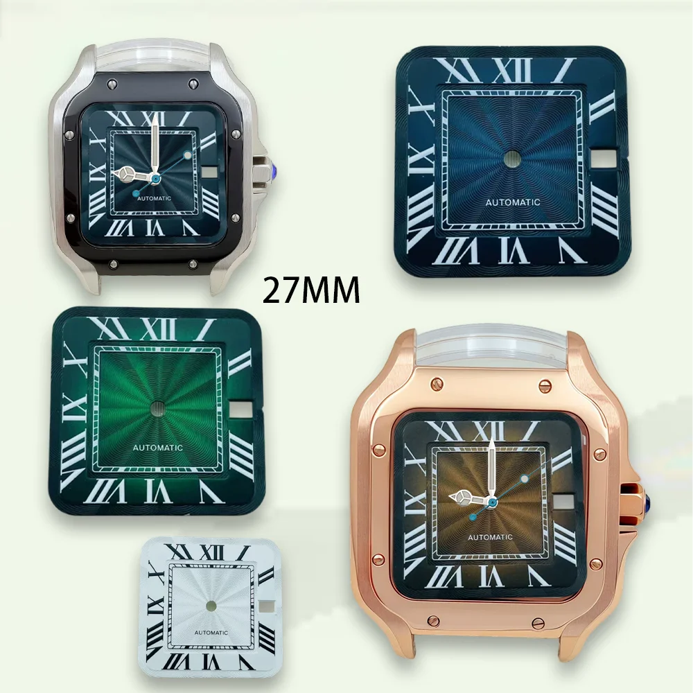 Watch modification 27mm S Dial Square Rome Dial Fit NH35/NH36 Automatic Movement Fit 3 O'clock date Watch Accessories tool