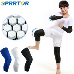 1Pcs Knee Brace Pads Elbow Pads for Kids Youth Honeycomb Compression Sleeves Pads Guards Sports for Basketball,Baseball,Cycling