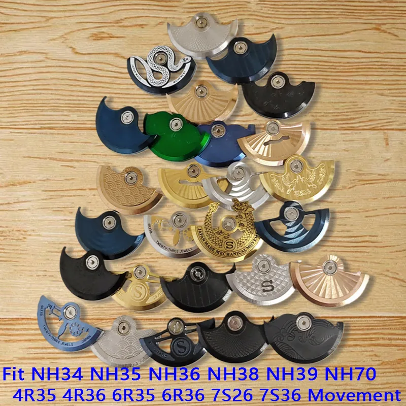 Customized NH35 NH36 Automatic Hammer Rotor Fits NH35 NH34 NH36 NH38 nh39 4R 6R 7S26 Movement SKX Case Samurai Case Refit Parts
