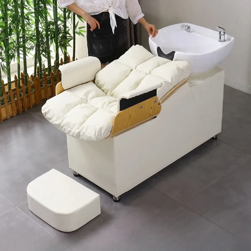 Luxury Massage Shampoo Bed Barber Head Spa Comfort Salon Shampoo Chairs Beauty Shower Sink Cama De Champu Beauty Furniture WT