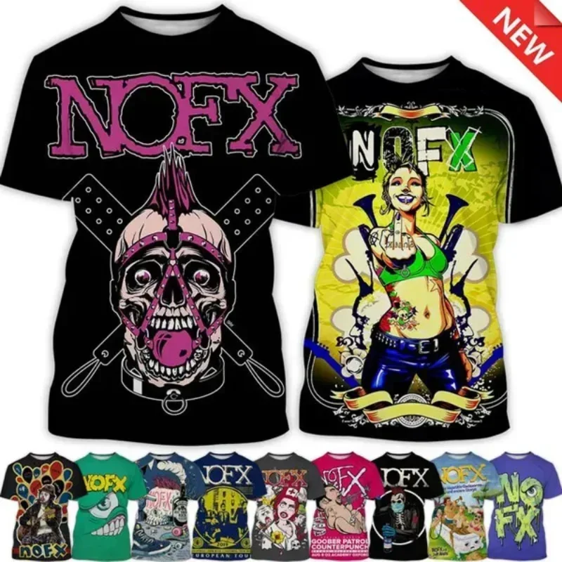 

Fashion Men Clothing New Rock Band Nofx 3d Print T-shirt Personalized Hip Hop Harajuku Street Unisex Oversized T Shirt Tops