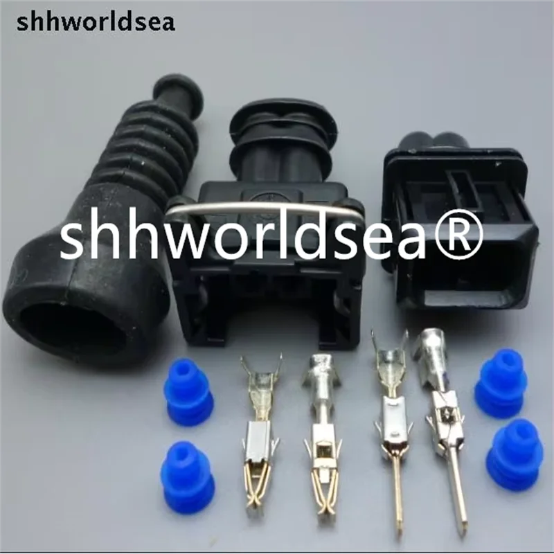 Shhworldsea 2 Way 2 PIN 3.5MM Car Fuel Injector Socket Plug  MULTIPLE CONNECTORS JUNIOR POWER TIMER  CONNECTOR + SHEATH