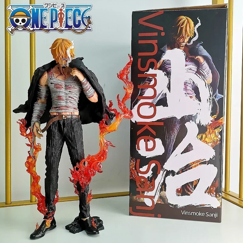 28cm One Piece Blood Sanji Figure Anime Collection Pvc Model Statue Thousand Sunny Zoro Luffy Going Merry Mini Figurines Toys