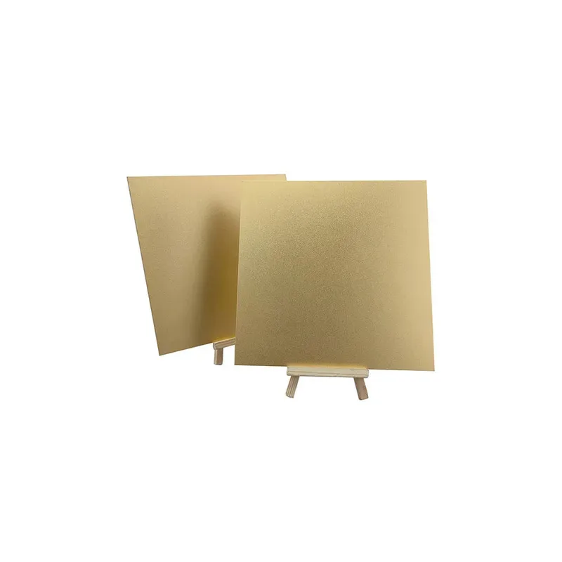 Sandblasted Gold Anodized 5052 Aluminum Sheet 0.8/1/1.2/1.5/2mm Thickness 200x200 300x300mm Luxury Finish Panel