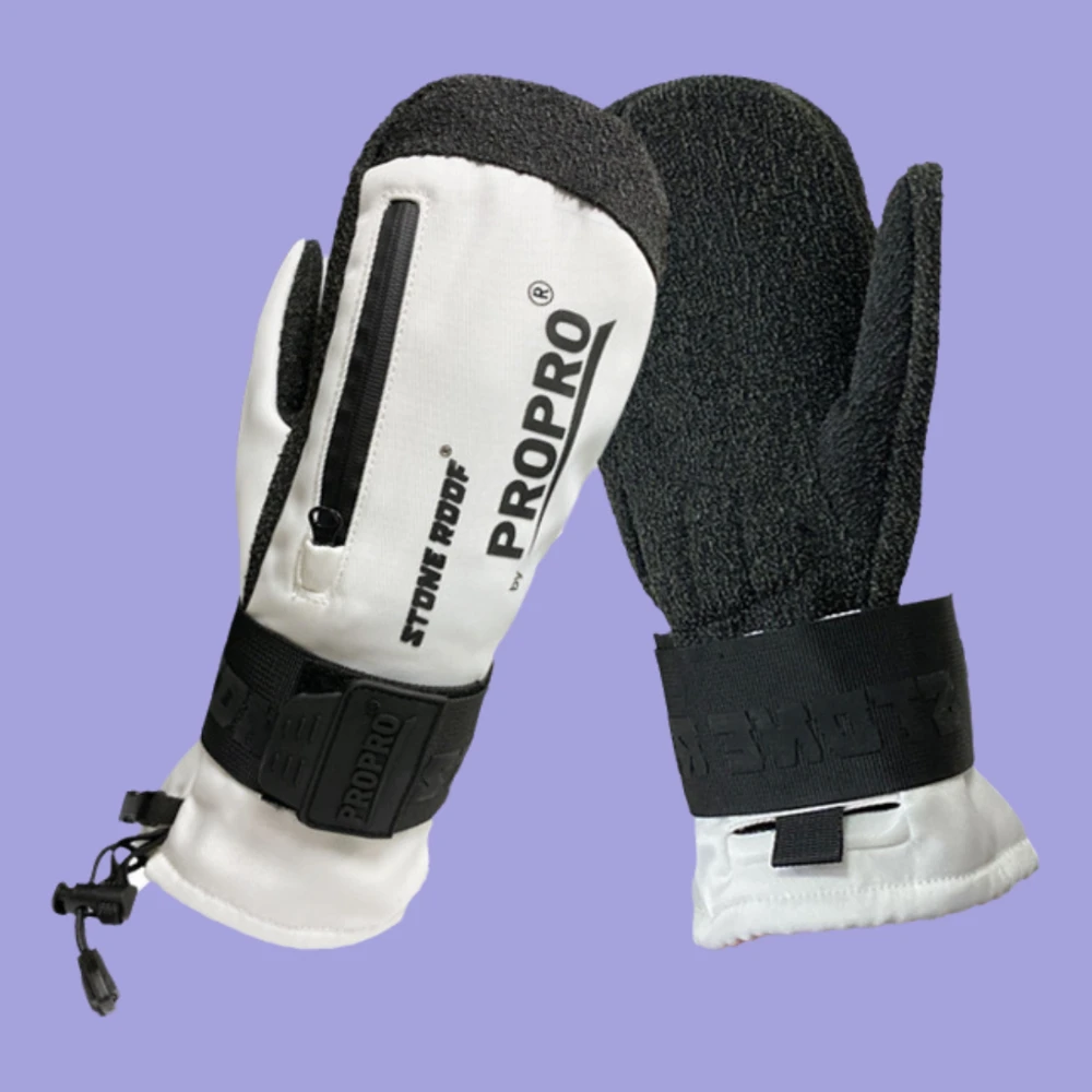 Winter Ski Gloves Aramid Wear Resistant Material Snowboard Men Women Thermal Inner Five Fingers Snow Glove Built-in Wrist Guard