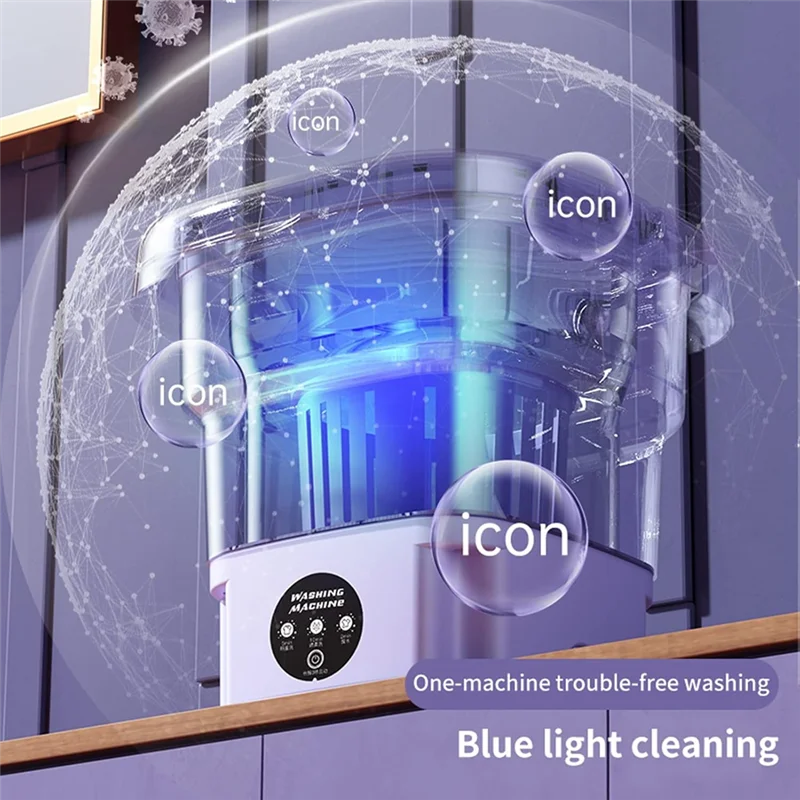 غسالة FGGS- قابلة للطي، غسالة محمولة، غسالة صغيرة للتنظيف العميق نصف غسيل أوتوماتيكي