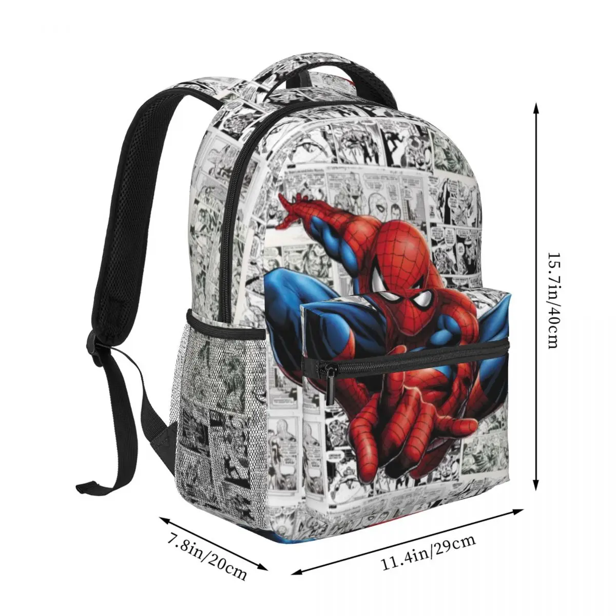 Mochila informal ligera con estampado de Spider Man para la escuela, compras al aire libre, oficina, 17 pulgadas