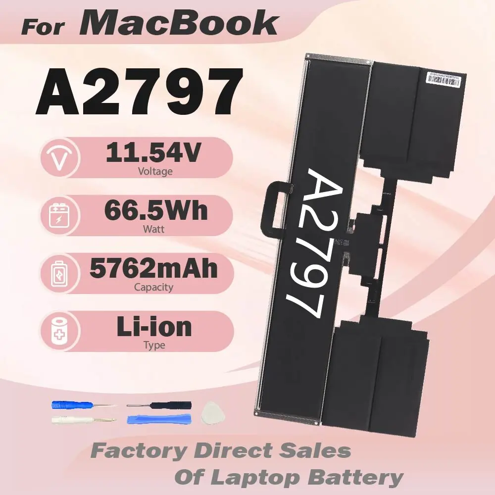 

A2797 Laptop Battery Replacement for MacBook Air A2941 15.3inch (2023-2024) EMC 8301 11.54V 66.5Wh