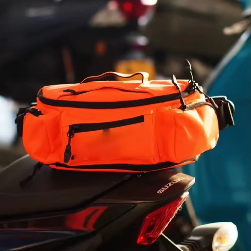 2.5L Motorcycle Waist Bag Water Resistant Crossbody Fanny Pack Multi Pocket Riding Cycling Travel Storage Pouch Men Women