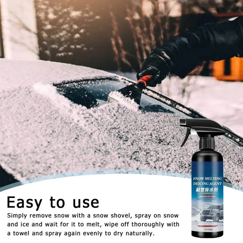 Deicer Spray For Car Windshield 500ml Snow Melting And Deicing Agent Windshield Glass Defroster Ice And Snow Remover Rapid