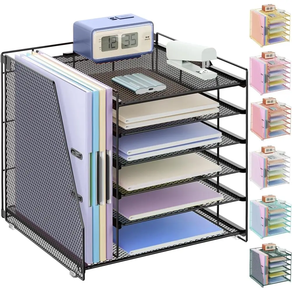 منظمات وملحقات مكتب جيانوتر، منظم ورق 6 طبقات مع حامل ملفات، منظم مستندات، ديكور مكتب، مكتب منزلي