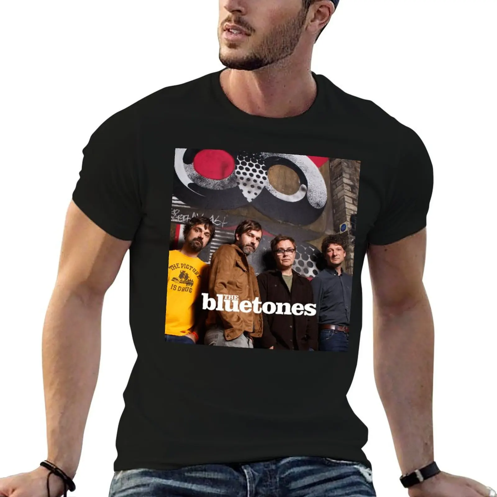 

oneblue Show The Bluetones to Fly World Tour 2021 T-Shirt t shirts cotton 100% t shirt for man T-Shirt