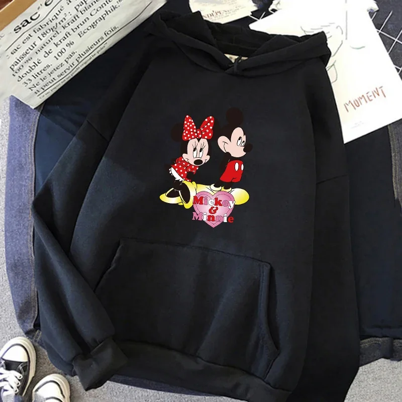 Harajuku Disney Women Hoodie Cute Mickey Mouse Hoodie Cartoon Clothing Top Long Sleeve Hoodies Sweater Fashion Hooded Sweatshirt