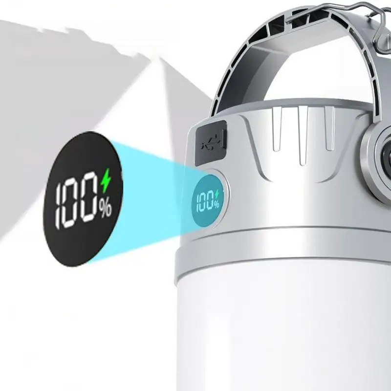 Camping Lantern USB Rechargeable Led Solar Lamps Foldable Compact Multifunctional Lights for Outdoor Hiking Night Working