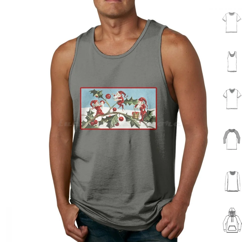 Winter Makers Tank Tops Print Cotton Old Elves Old Men Santa Christmas Xmas Ancient Tradition Mysterious Tales Culture Folk