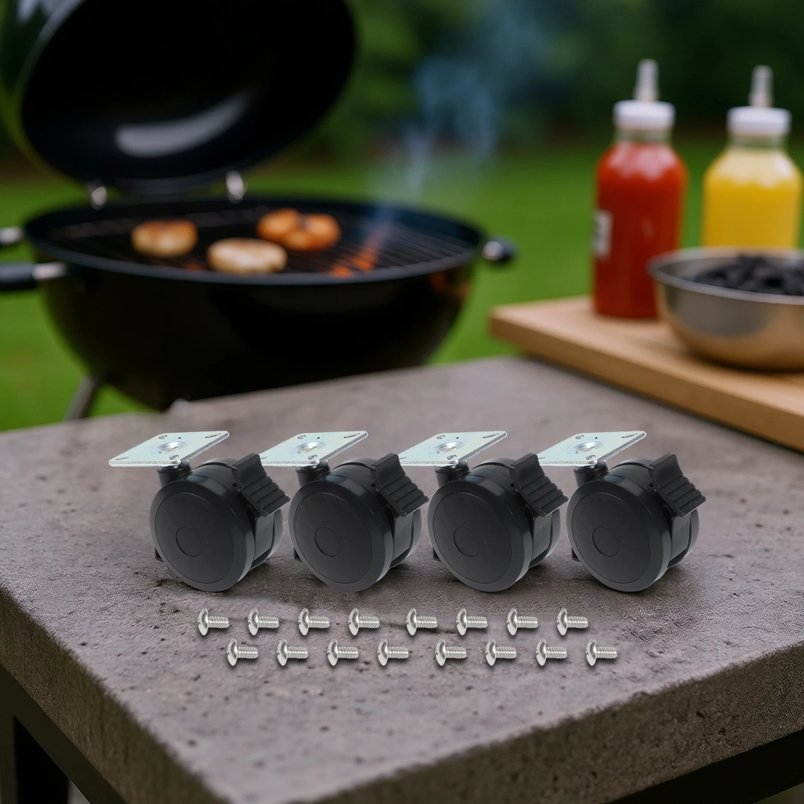 Grill Casters Set Plastic Wheels For WEBER For SPIRIT 200/300 Series Grills Replacement BBQ & Grill Repair Spare Parts