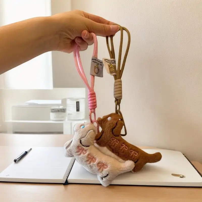 Cartoon Dachshund Plush Keychain Cute Puppy Stuffed Animal Keyring Pendant Bag Charm Hanging Decoration Gift for Women Kids