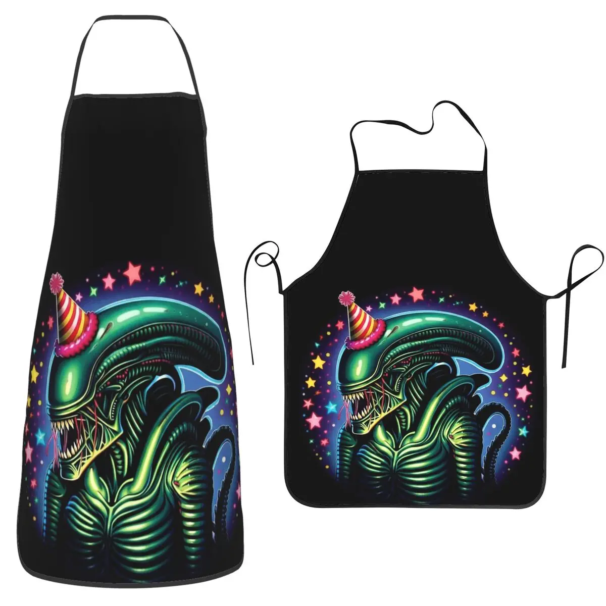 Xenomorph Alien Party Time Movie Apron Chef Baking Tablier Sleeveless Bib Kitchen Cleaning Pinafore for Women Men Gardening