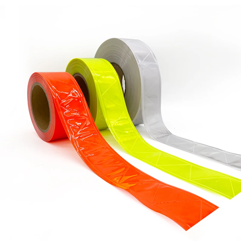 VOOFENG Microprismatic Reflective PVC Tape W Shape Colorful Warning Tape Sewing on Clothes Bag Cap