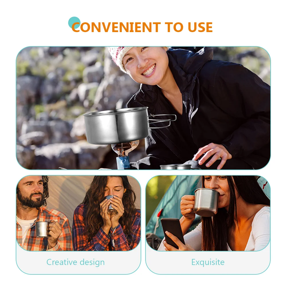 

1 set 1 Set Portable Cookware Kit Lightweight Camping Cooking Pan For Outdoor Hiking Picnic Travel Non-Stick Camping Supplies