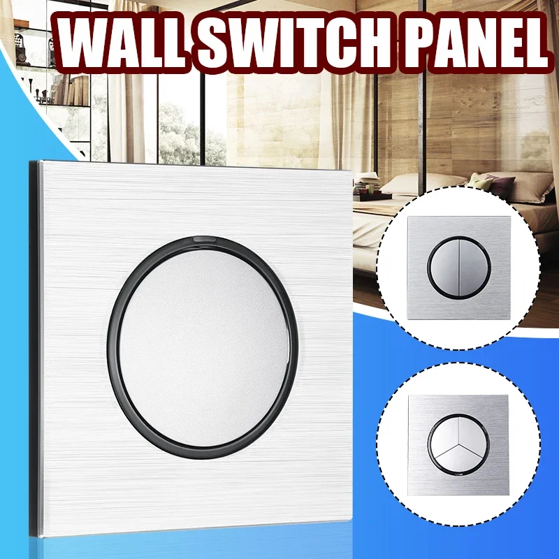 Wall Click Switch Panel Light Switch 1/2/3 Gang 1/2 Way Push Button w/ ICE LED Light