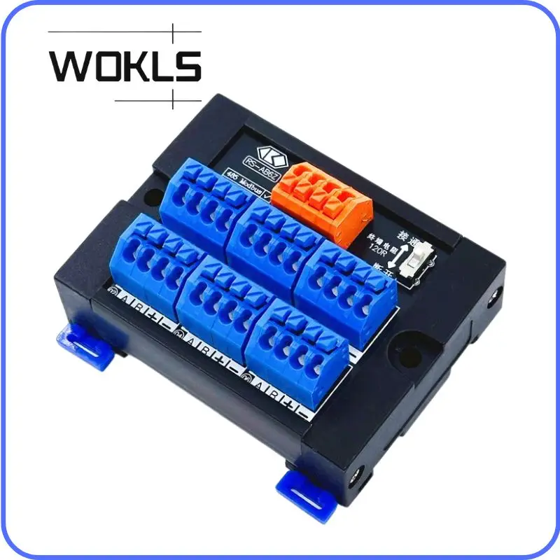DIN Rail Mount Terminal Block 4 In 6 Out Power Signal Splitter Industrial PLC Terminal Strip for Monitoring Wiring