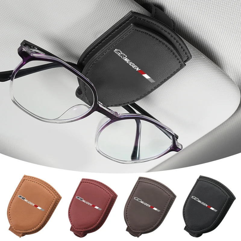 Car Sun Visor Glasses Box Sunglasses Clip Card Ticket Holder For Honda J`S Racing Civic Accord CRV HRV Pilot Fit Odyssey Legend