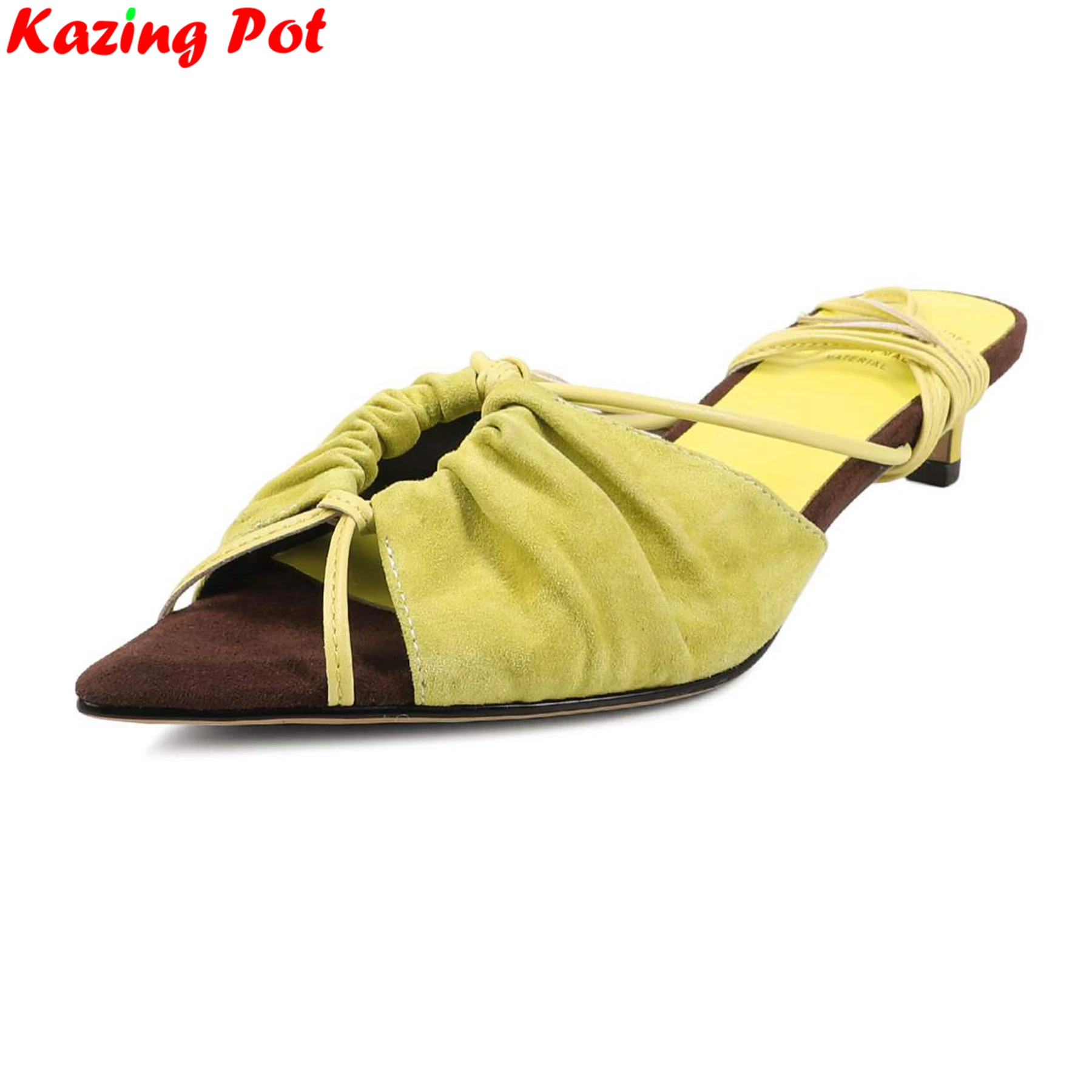 

Krazing Pot, большие размеры, натуральная кожа, с открытым носком, на среднем каблуке, летняя обувь для свиданий, сабо с открытой пяткой, роскошные милые женские сандалии-гладиаторы