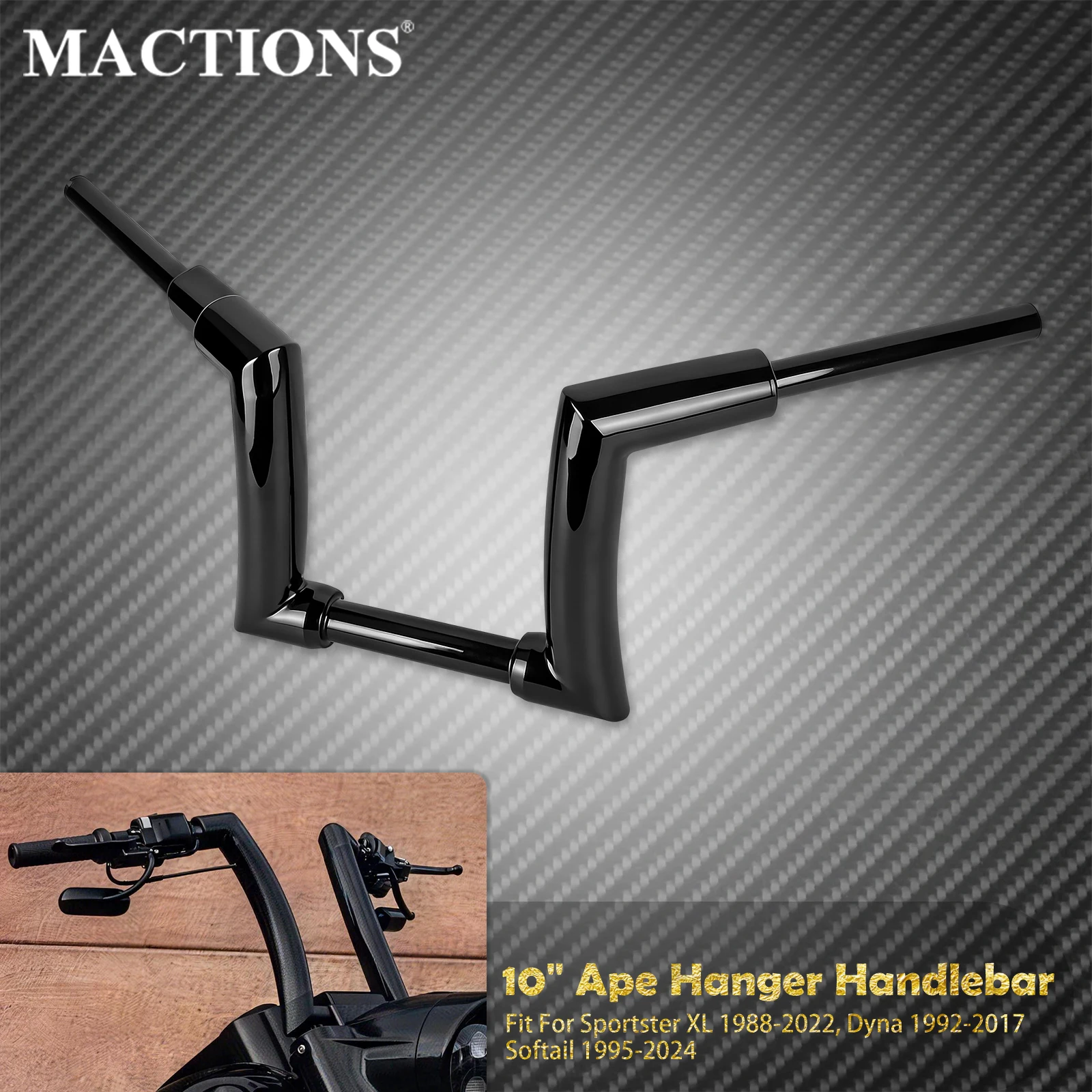 Motorcycle 10'' Handlebars Riser Handle Bar Iron For Harley Softail Touring Dyna Sportster Electra Street Glide FLHR Fat Boy FL