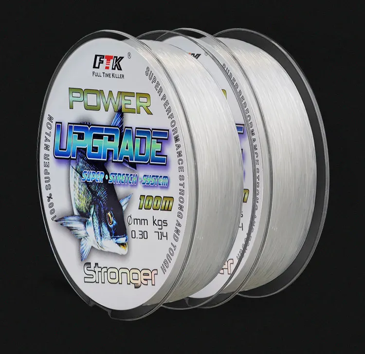 FTK Super Nylon Angelschnur 100M Leistungsstarke und Robuste Schnur 4.136LB-34.32LB für Barsch- und Karpfenangeln Zubehör – Detail 2