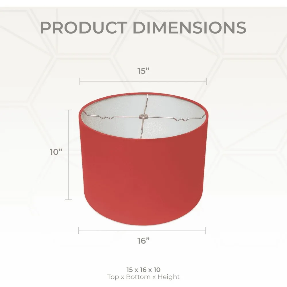 ظلال مصابيح ذات غلاف خلفي صلب باللون الأحمر الضحل مقاس 15 × 16 × 10، عبوتان، تصميم مدمج للإضاءة المنزلية #3