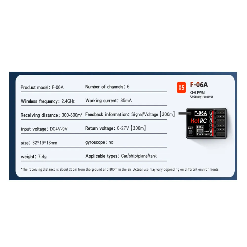 HOTRC DS-650 6CH 2.4G Transmitter Remote Controller Radio System for RC Model Boat/Drag Net Boat/Fishing Boat/Car/Tank Parts