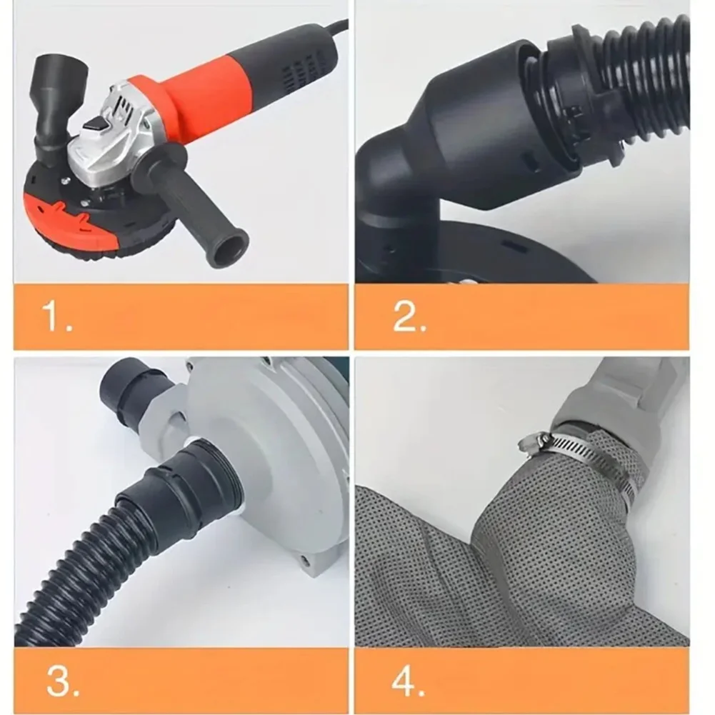 

Пылезащитный кожух угловой шлифовальной машины с пряжкой и всасывающим горлышком для эффективного пылесоса для моделей шлифовальных машин типа 100,