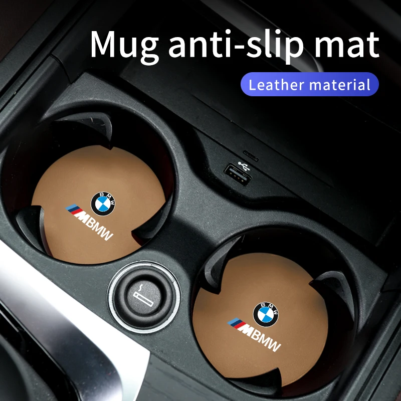 2PCS Car Coaster Water Cup Holder Anti-slip Pad  For BMW E46 E90 F30 E60 F11 F30 F20 G20 E39 G30 E92 E87 X3 G01 F25 X5 X1 X7 X6